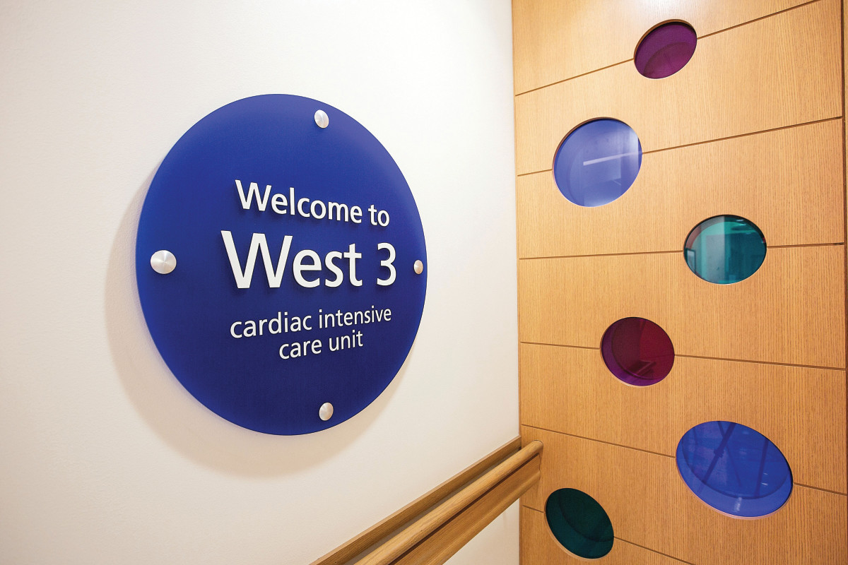 Photo of sign in the Children's Wisconsin Cardiac Intensive Care Unit (CICU)