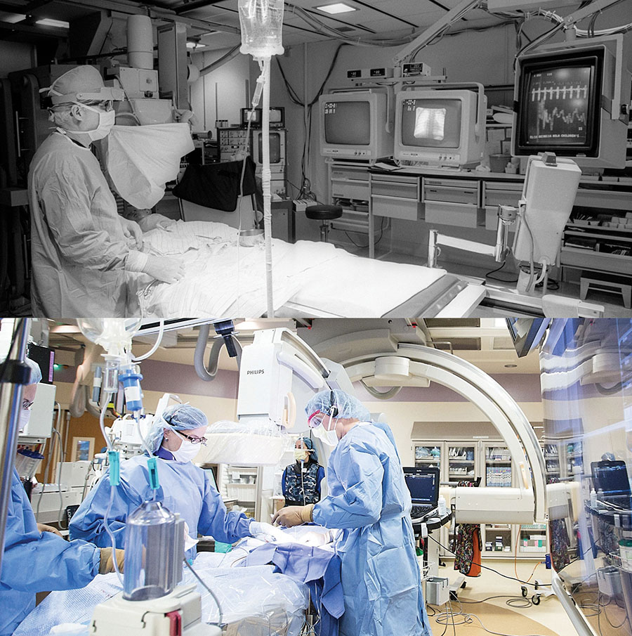Herma Heart Institute Catheterization Lab comparison at Children's Wisconsin in 1986 and 2016