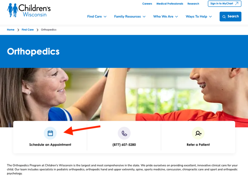 Orthopedics Schedule An Appointment Online