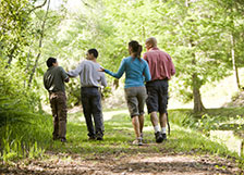 People walking in the woods