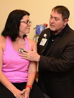 Jenni with Dr. Earing in 2018 at the Herma Heart Institute having her Adult Congenital Heart Disease bi-annual checkup