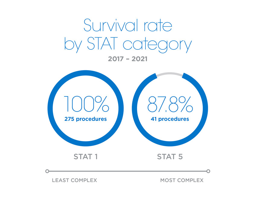HHI Survival Rate by STAT Category 2017
