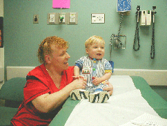 Children's patient, Sam using our community services for Tracheostomy program
