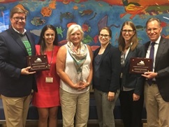 Children's Wisconsin's team accepting an award from A-BE-C.