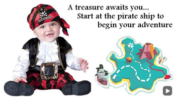 A treasure awaits you... Start at the pirate ship to begin your adventure.