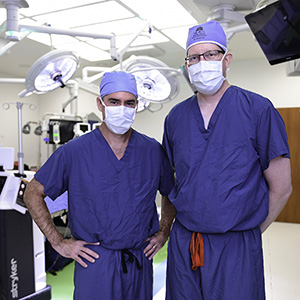 Mike Mitchell, MD, pediatric cardiothoracic surgeon and director of regional surgical services, and John Densmore, MD, pediatric surgeon, “Innovator of the Year” health care champion Milwaukee Business Journal tracheal agenesis