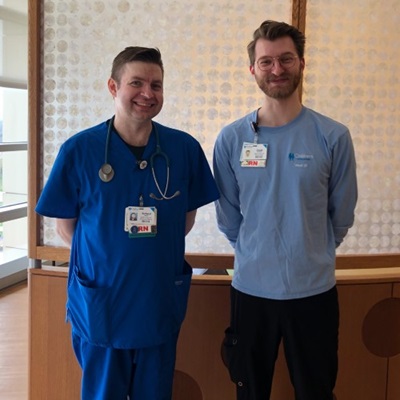 Sammy's nurses Richard Haasch (left) and Jacob Tetzmann (right)