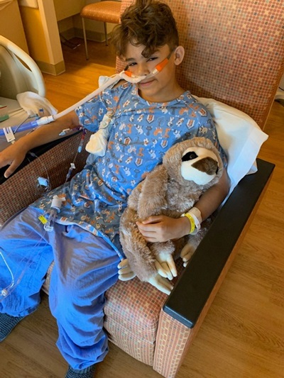 Sammy during his stay at Children's Wisconsin