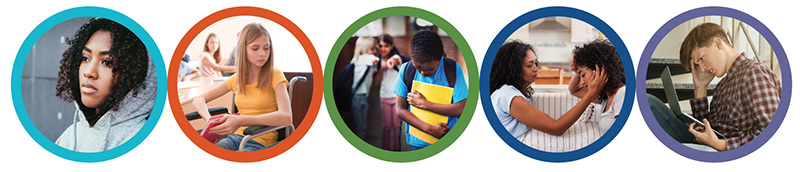 A series of children in bullying situations