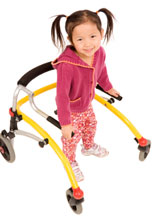 Photo of girl in a walker at the Children's Wisconsin-Fox Valley Hospital Community Programs